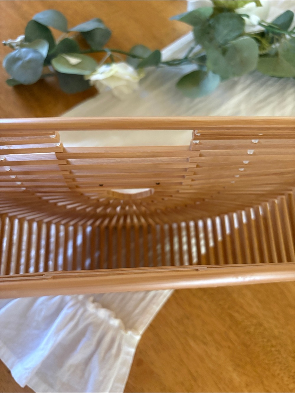 NWOT - Natural Bamboo Arc Bag - Tan - Picture 3 of 4